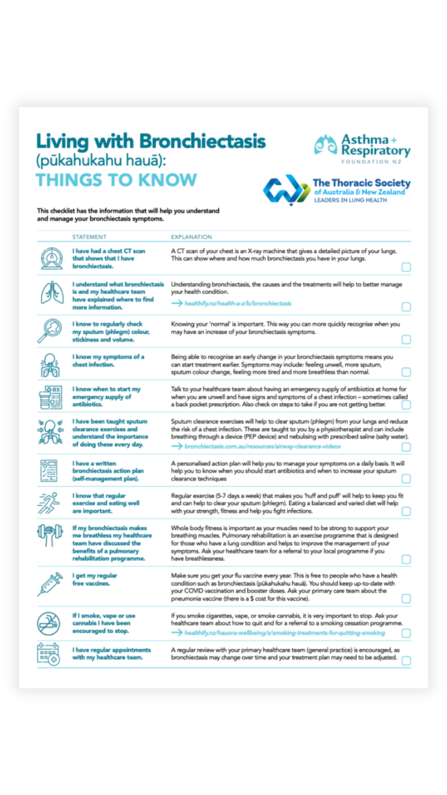 Arfnz Bronchiectasis Checklist Interactive Cover Image